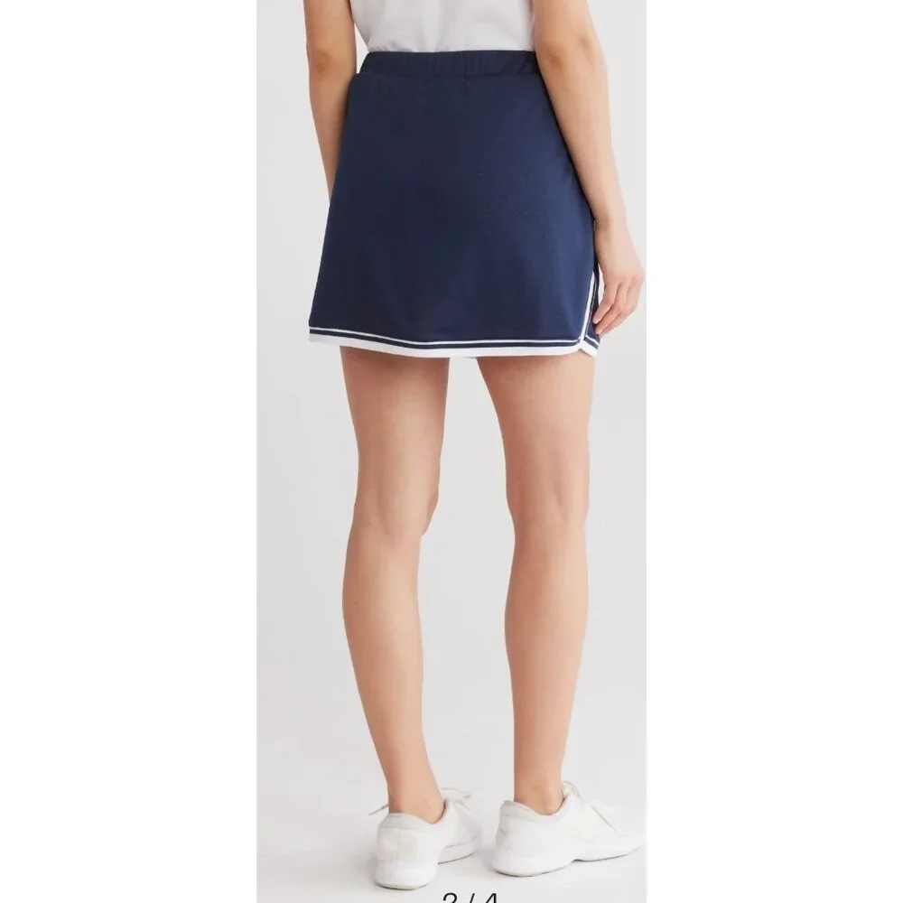 Nanette Lepore Play Tennis Golf Skorts White W Black Stripes Mini L/XL‎ NWT